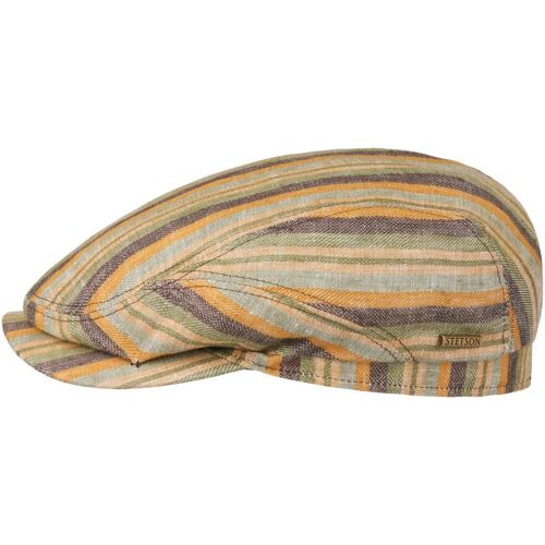 Sacota Driver Leinen Flatcap by Stetson beige-grün M (56-57 cm) unisex