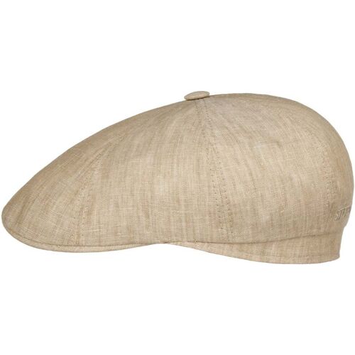 Bricksford 8 Panel Leinen Flatcap by Stetson beige 59 cm unisex