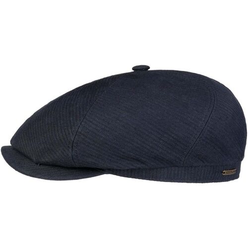 6 Panel Structure Leinen Flatcap by Stetson dunkelblau L (58-59 cm) unisex