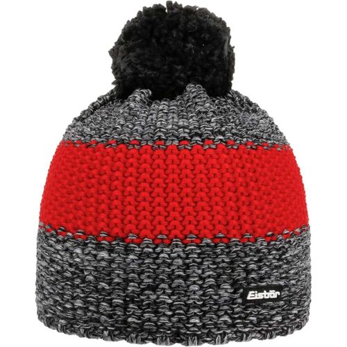 Styler Bommelmütze by Eisbär grau-rot One Size unisex