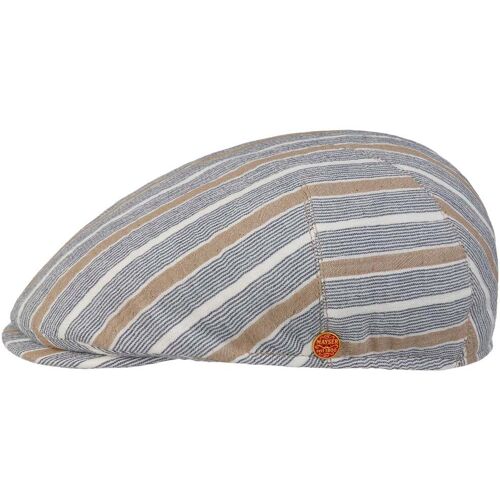 Sidney Stripes Cotton Flatcap by Mayser blau-beige L (58-59 cm) male