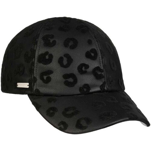 Faux Leather Leo Print Cap by Seeberger schwarz-schwarz One Size female