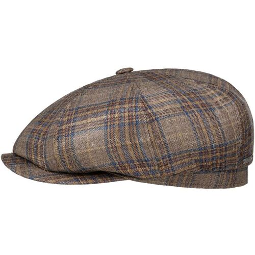 Hatteras Silk Mix Check Flatcap by Stetson braun 57 cm male