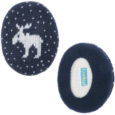 Gestrickter Elch Earbags Ohrenwärmer dunkelblau unisex Gestrickter Elch Earbags Ohrenwärmer dunkelblau unisex
