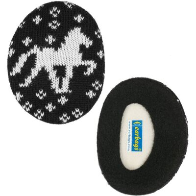 Gestricktes Pferd Earbags Ohrenwärmer schwarz unisex Gestricktes Pferd Earbags Ohrenwärmer schwarz unisex