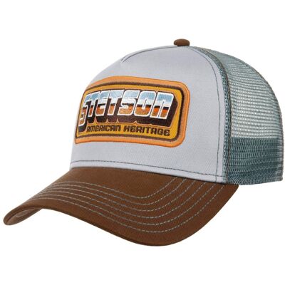 American Heritage Patch Trucker Cap by Stetson blau-grau One Size Small male American Heritage Patch Trucker Cap by Stetson blau-grau One Size Small male