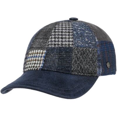 Patchwork Wool Curved Cap by Lierys blau S/M (55-57 cm) male Patchwork Wool Curved Cap by Lierys blau S/M (55-57 cm) male