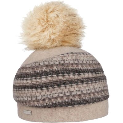 Faux Fur Pom Walkmütze by Seeberger beige One Size female Faux Fur Pom Walkmütze by Seeberger beige One Size female