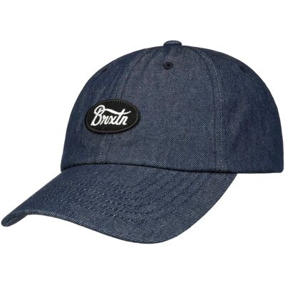 Uni Cotton Strapback Cap by Brixton denim One Size unisex Uni Cotton Strapback Cap by Brixton denim One Size unisex