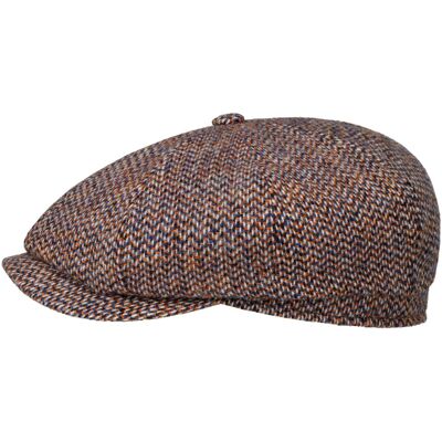 Hatteras Harris Tweed Freestyle Flatcap by Stetson blau-orange S (54-55 cm) male Hatteras Harris Tweed Freestyle Flatcap by Stetson blau-orange S (54-55 cm) male