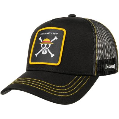 Straw Hat Crew Trucker Cap by Capslab schwarz-gelb One Size male Straw Hat Crew Trucker Cap by Capslab schwarz-gelb One Size male