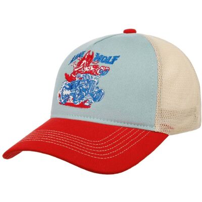 Lone Wolf Trucker Cap by King Kerosin blau-rot One Size unisex Lone Wolf Trucker Cap by King Kerosin blau-rot One Size unisex