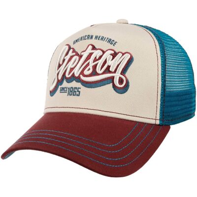 Wordmark Logo Trucker Cap by Stetson blau-rot One Size male Wordmark Logo Trucker Cap by Stetson blau-rot One Size male