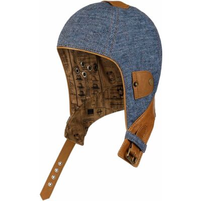 Leinen Cabriomütze mit Leder by Stetson denim L (58-59 cm) male Leinen Cabriomütze mit Leder by Stetson denim L (58-59 cm) male