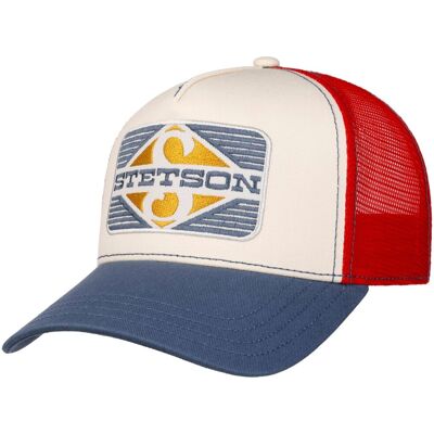Rhombus Trucker Cap by Stetson blau-rot One Size Small unisex Rhombus Trucker Cap by Stetson blau-rot One Size Small unisex