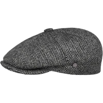 Harris Tweed Herringbone Flatcap by Lierys schwarz-grau L (58-59 cm) male Harris Tweed Herringbone Flatcap by Lierys schwarz-grau L (58-59 cm) male