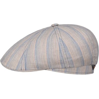 Tesrick Stripe Leinen Flatcap by Stetson beige-blau M (56-57 cm) male Tesrick Stripe Leinen Flatcap by Stetson beige-blau M (56-57 cm) male