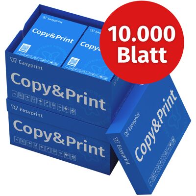 Easyprint Druckerpapier Kopierpapier 10000 Blatt 20 x 500 A4 Premium Hochweiß CIE 160 Testsieger PEFC zertifiziert Easyprint Druckerpapier Kopierpapier 10000 Blatt 20 x 500 A4 Premium Hochweiß CIE 160 Testsieger PEFC zertifiziert