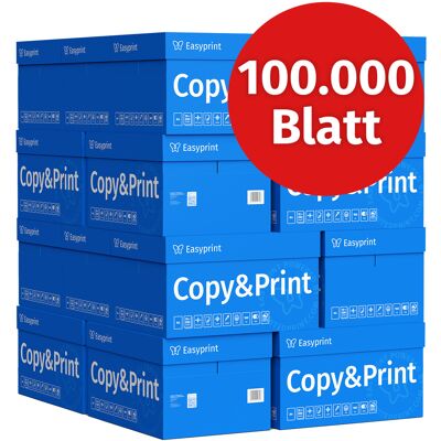 Easyprint Druckerpapier Kopierpapier 100000 Blatt 20 x 5000 A4 Premium Hochweiß CIE 160 Testsieger PEFC zertifiziert Easyprint Druckerpapier Kopierpapier 100000 Blatt 20 x 5000 A4 Premium Hochweiß CIE 160 Testsieger PEFC zertifiziert