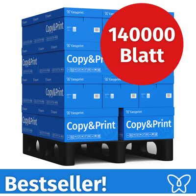 Easyprint Druckerpapier Kopierpapier 140000 Blatt 28 x 5000 A4 Premium Hochweiß CIE 160 Testsieger PEFC zertifiziert Easyprint Druckerpapier Kopierpapier 140000 Blatt 28 x 5000 A4 Premium Hochweiß CIE 160 Testsieger PEFC zertifiziert