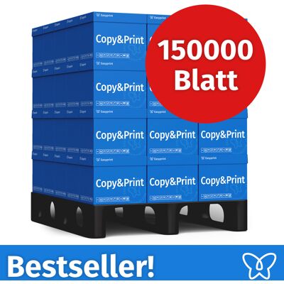 Easyprint Druckerpapier Kopierpapier 150000 Blatt 60 x 2500 A4 Premium Hochweiß CIE 160 Testsieger PEFC zertifiziert Easyprint Druckerpapier Kopierpapier 150000 Blatt 60 x 2500 A4 Premium Hochweiß CIE 160 Testsieger PEFC zertifiziert