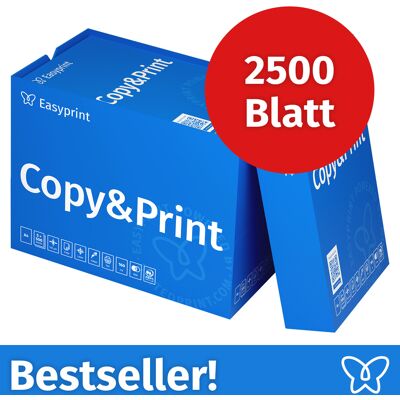 Easyprint Druckerpapier Kopierpapier 2500 Blatt 5 x 500 A4 Premium Hochweiß CIE 160 Testsieger PEFC zertifiziert Easyprint Druckerpapier Kopierpapier 2500 Blatt 5 x 500 A4 Premium Hochweiß CIE 160 Testsieger PEFC zertifiziert
