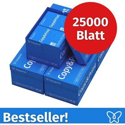 Easyprint Druckerpapier Kopierpapier 25000 Blatt 50 x 500 A4 Premium Hochweiß CIE 160 Testsieger PEFC zertifiziert Easyprint Druckerpapier Kopierpapier 25000 Blatt 50 x 500 A4 Premium Hochweiß CIE 160 Testsieger PEFC zertifiziert