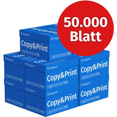 Easyprint Druckerpapier Kopierpapier 50000 Blatt 100 x 500 A4 Premium Hochweiß CIE 160 Testsieger PEFC zertifiziert Easyprint Druckerpapier Kopierpapier 50000 Blatt 100 x 500 A4 Premium Hochweiß CIE 160 Testsieger PEFC zertifiziert