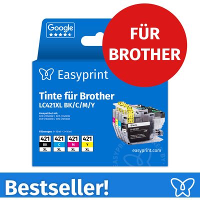 Easyprint Tintenpatronen für Brother LC421XL, Multipack (BK/C/M/Y), 1 Stück Easyprint Tintenpatronen für Brother LC421XL, Multipack (BK/C/M/Y), 1 Stück