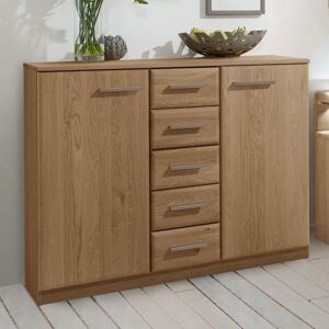 Kommode Bloomfield Eiche teilmassiv mit Schubladen 89x125x37cm Kommode Bloomfield Eiche teilmassiv mit Schubladen 89x125x37cm