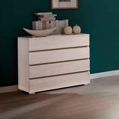 Kommode Como Buche Massivholz mit Schubladen Weiß 75x90x40cm Kommode Como Buche Massivholz mit Schubladen Weiß 75x90x40cm