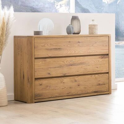 Kommode Dosima Wildeiche Massivholz mit Schubladen 75x105x40cm Kommode Dosima Wildeiche Massivholz mit Schubladen 75x105x40cm