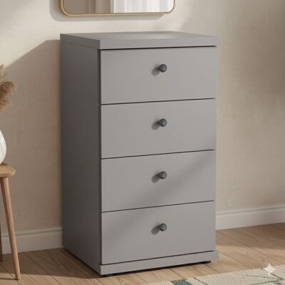 Kommode Qamar mit Schubladen Hellgrau 86x47x42cm Kommode Qamar mit Schubladen Hellgrau 86x47x42cm