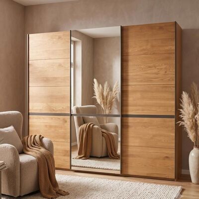 Musterring Schwebetüren-Kleiderschrank Sorrent Eiche teilmassiv mit Spiegel 217x250x67cm Musterring Schwebetüren-Kleiderschrank Sorrent Eiche teilmassiv mit Spiegel 217x250x67cm