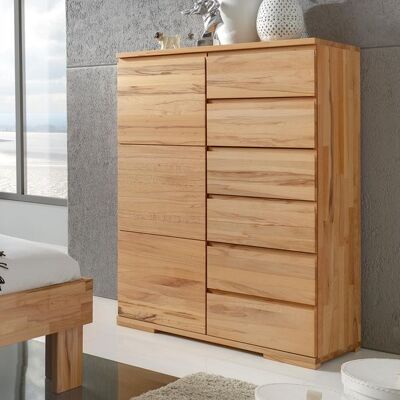 Hochkommode Andalucia Variante 5 Kernbuche/Wildeiche Massivholz mit Schubladen 131x90x45cm Hochkommode Andalucia Variante 5 Kernbuche/Wildeiche Massivholz mit Schubladen 131x90x45cm