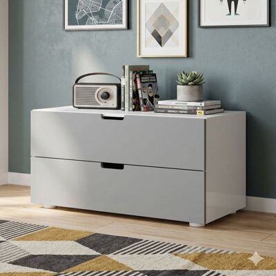 Kommode Kids Town Color teilmassiv mit Schubladen Hellgrau 35x70x52cm Kommode Kids Town Color teilmassiv mit Schubladen Hellgrau 35x70x52cm