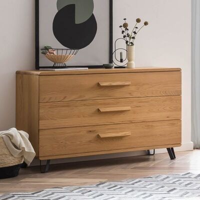 Kommode Edimt Eiche Massivholz mit Schubladen 76x120x49cm Kommode Edimt Eiche Massivholz mit Schubladen 76x120x49cm