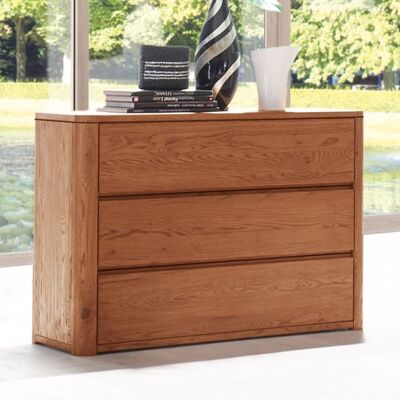 Kommode Lugo Eiche Massivholz mit Schubladen Braun 75x105x40cm Kommode Lugo Eiche Massivholz mit Schubladen Braun 75x105x40cm
