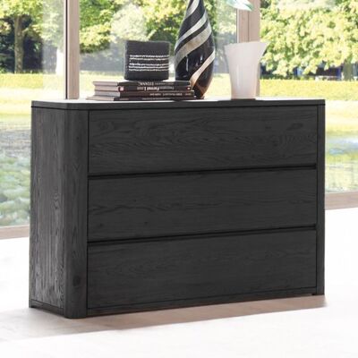 Kommode Lugo Eiche Massivholz mit Schubladen Dunkelgrau 75x105x40cm Kommode Lugo Eiche Massivholz mit Schubladen Dunkelgrau 75x105x40cm