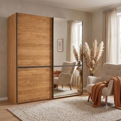 Musterring Schwebetüren-Kleiderschrank Sorrent Eiche teilmassiv mit Spiegel 236x200x67cm Musterring Schwebetüren-Kleiderschrank Sorrent Eiche teilmassiv mit Spiegel 236x200x67cm