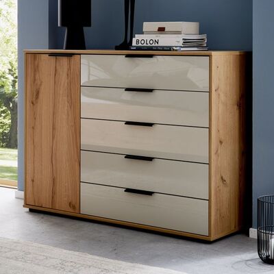 Interliving Kommode 1034 Eiche Dekor mit Schubladen Weiß 86x120x43cm Interliving Kommode 1034 Eiche Dekor mit Schubladen Weiß 86x120x43cm