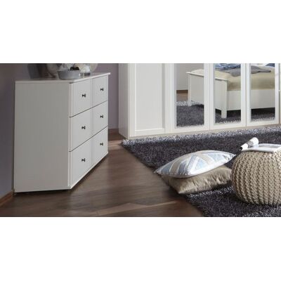 Sideboard Berata mit Schubladen Weiß 83x130x41cm Sideboard Berata mit Schubladen Weiß 83x130x41cm