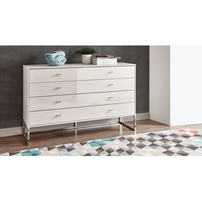 Kommode Elmira mit Kufen und Schubladen Champagner Sand 89x60x43cm Kommode Elmira mit Kufen und Schubladen Champagner Sand 89x60x43cm