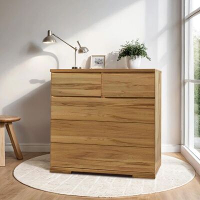 Kommode Andalucia Variante 3 Kernbuche/Wildeiche Massivholz mit Schubladen 90x90x40cm Kommode Andalucia Variante 3 Kernbuche/Wildeiche Massivholz mit Schubladen 90x90x40cm