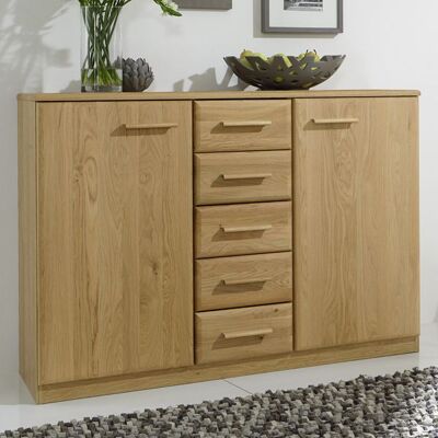 Kommode Temir Eiche teilmassiv mit Schubladen 89x125x37cm Kommode Temir Eiche teilmassiv mit Schubladen 89x125x37cm