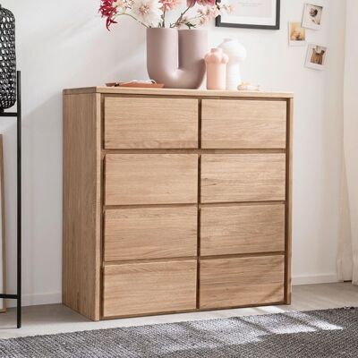 HOMELIV. Kommode Lisana Eiche Massivholz mit Schubladen 91x88x42cm HOMELIV. Kommode Lisana Eiche Massivholz mit Schubladen 91x88x42cm