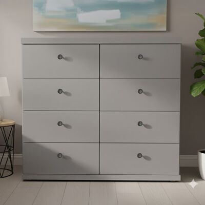 Kommode Qamar mit Schubladen Hellgrau 86x93x42cm Kommode Qamar mit Schubladen Hellgrau 86x93x42cm