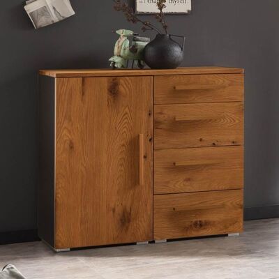 Kommode Oresta Wildeiche teilmassiv mit Schubladen 86x90x50cm Kommode Oresta Wildeiche teilmassiv mit Schubladen 86x90x50cm