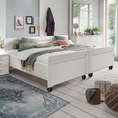 Senioren-Doppelbett Calimera Komfort mit Rollen Weiß 88x177x209cm Senioren-Doppelbett Calimera Komfort mit Rollen Weiß 88x177x209cm