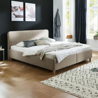 HOMELIV. Polsterbett Kannur Webstoff mit Bettkasten Taupe 96x112x210cm HOMELIV. Polsterbett Kannur Webstoff mit Bettkasten Taupe 96x112x210cm